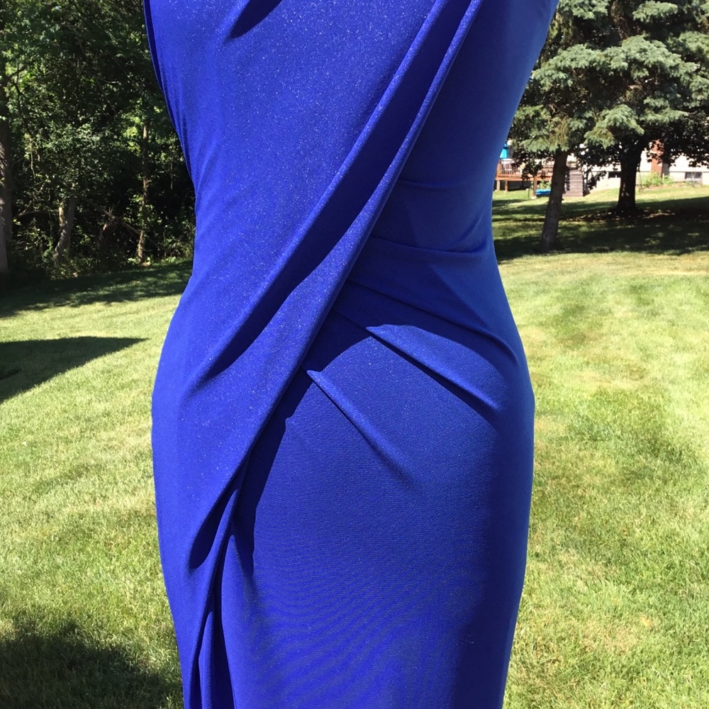John Paul Ataker Shoulder Boa Prom Evening Gown - Picture 3 of 14